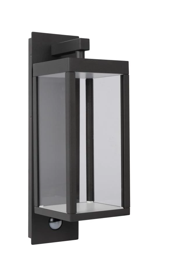 Lucide CLAIRETTE - Applique murale Intérieur/Extérieur - LED - 1x13W 3000K - IP54- Détecteur De Mouvement & Jour/Nuit (désactivable) - Anthracite - éteint